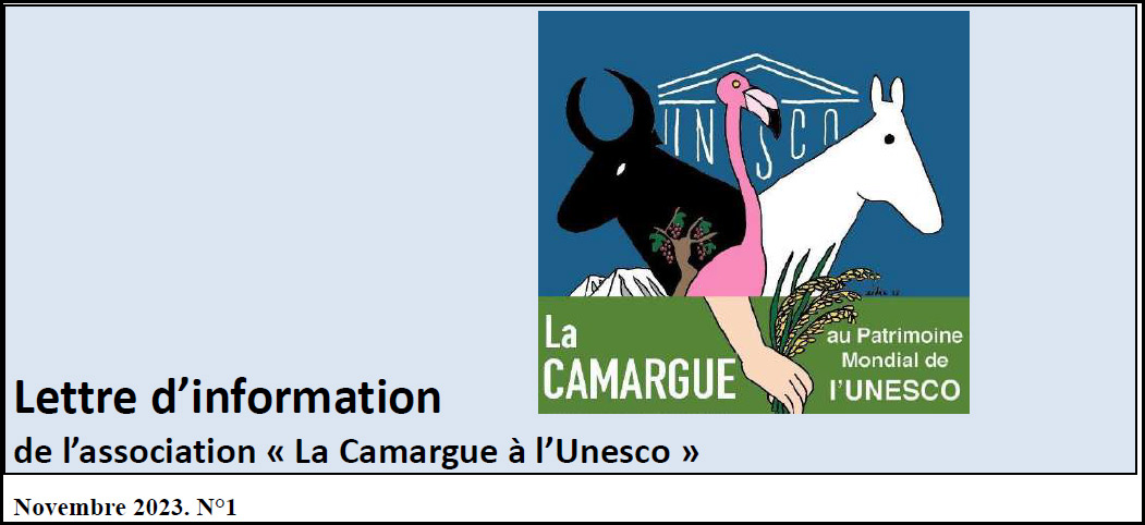 Lettre d'information n°1 de l'ass "La Camargue à l'UNESCO"