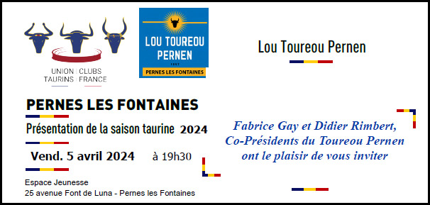 Pernes les Fontaines :<br>Lou Toureou Pernen présente sa saison 2024