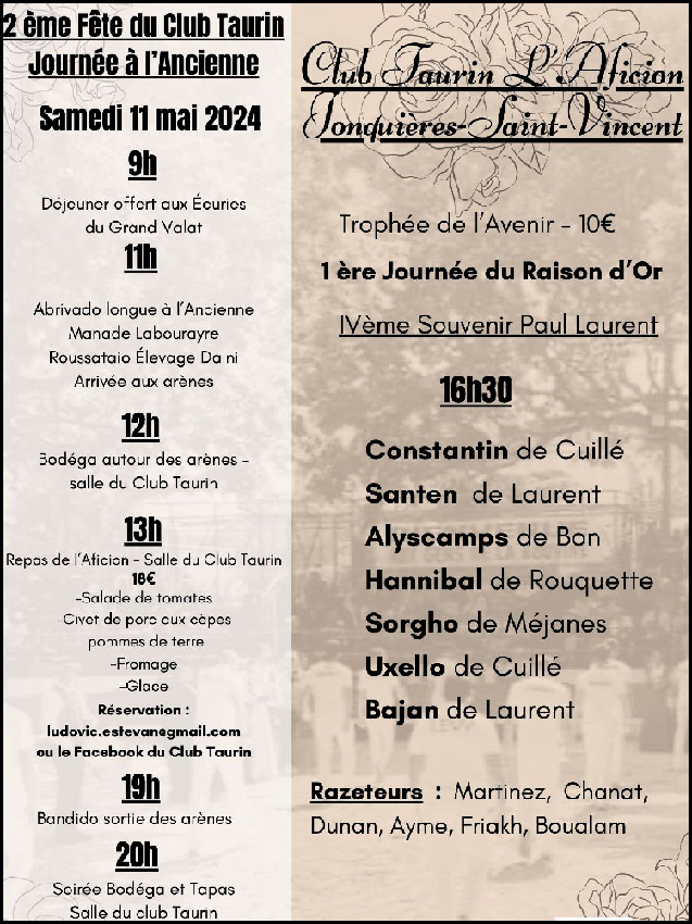 2ème Fête du Club Taurin "L'Aficion" de Jonquières