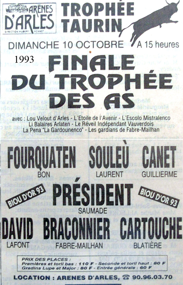 Finale Trophée des As - 10 octobre 1993