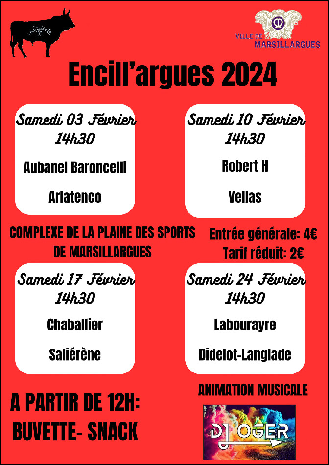 2024 :<br>Calendrier des courses au plan du Club Taurin La Sounaïa de Marsillargues