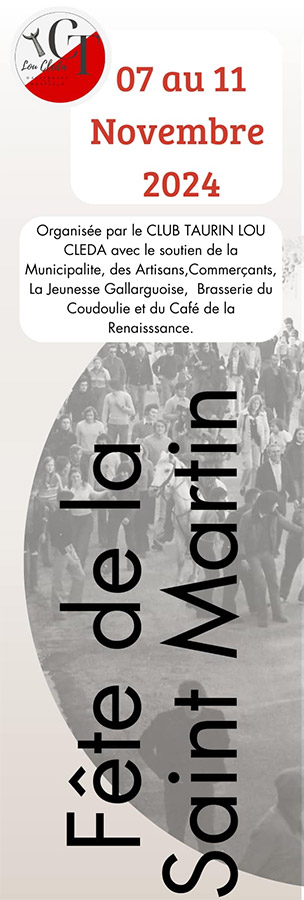 Gallargues le Montueux :<br>Fête de la St Martin 2024 - Programme