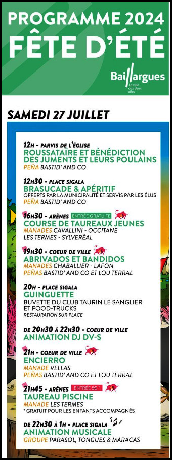 Baillargues :<br>Programme détaillé de la Fête d'été 2024<br>.