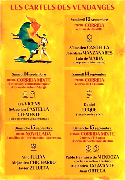 Affiche, carteles et programme détaillé de la Feria des Vendanges 2024
