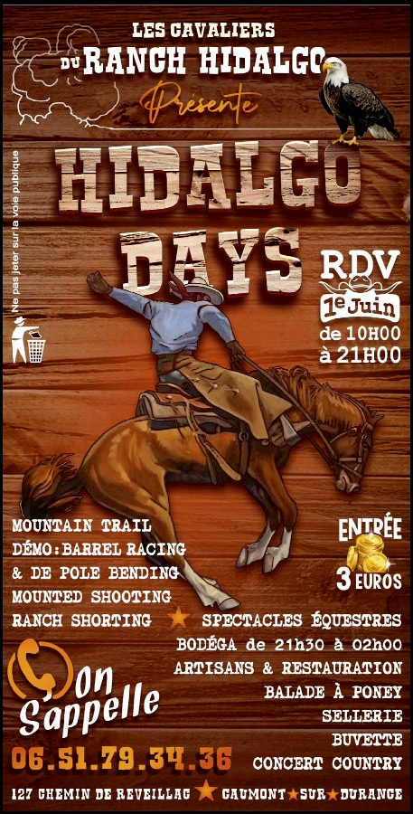Equitation western : une idée de sortie....<br>Les Hidalgo Days