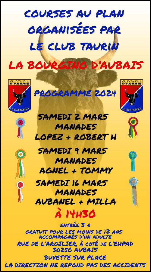 Aubais : calendrier des courses au Plan 2024