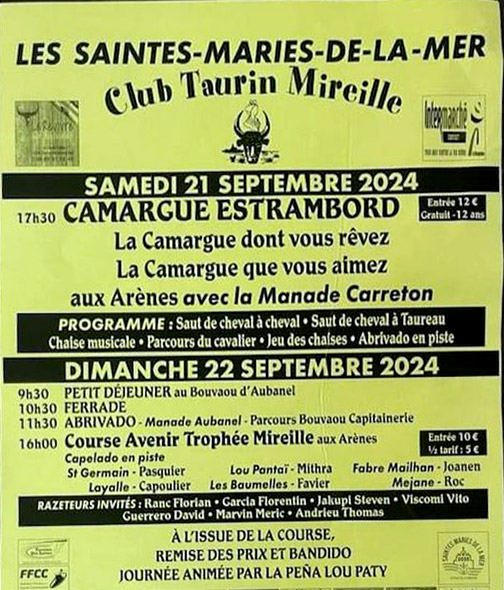 Le CT "Mireille" des Saintes nous propose un W-E taurin