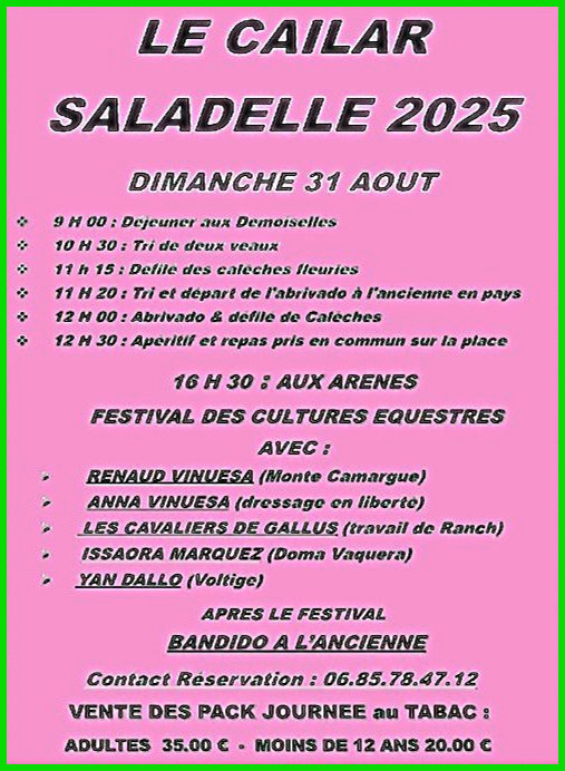 Le Cailar :<br>Fête de la Saladelle 2025