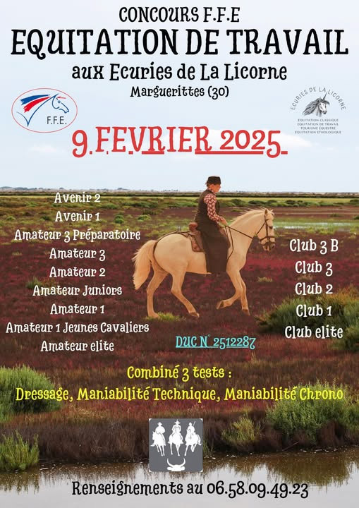 MARGUERITTES :<br>Concours équitation de travail