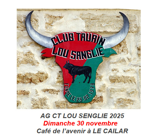 2025 : A. G. du Club Taurin Le Sanglié.<br>.