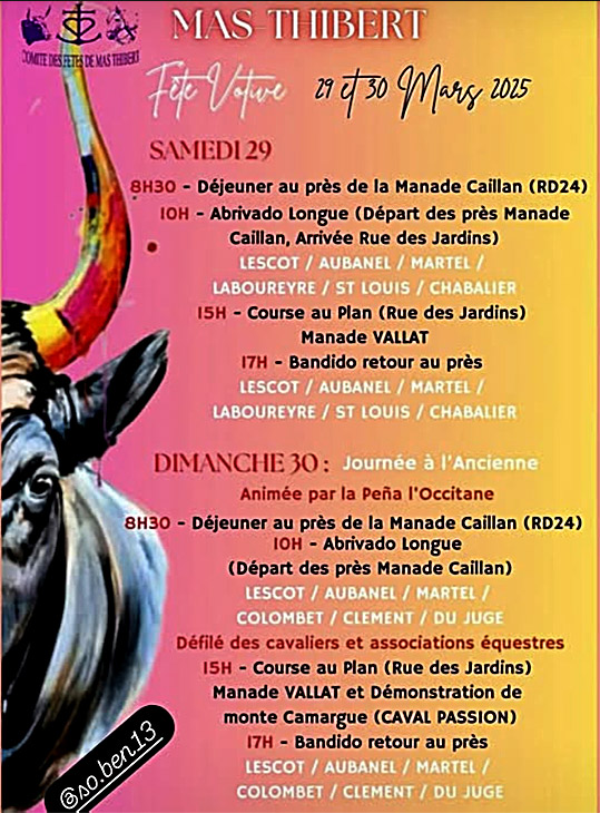 Mas Thibert :<br>Un Week-End taurin avec la manade Martel<br>.