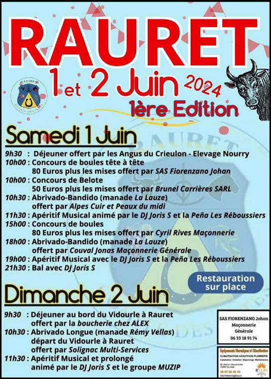 A Rauret le taureau fait partie de la Fête !