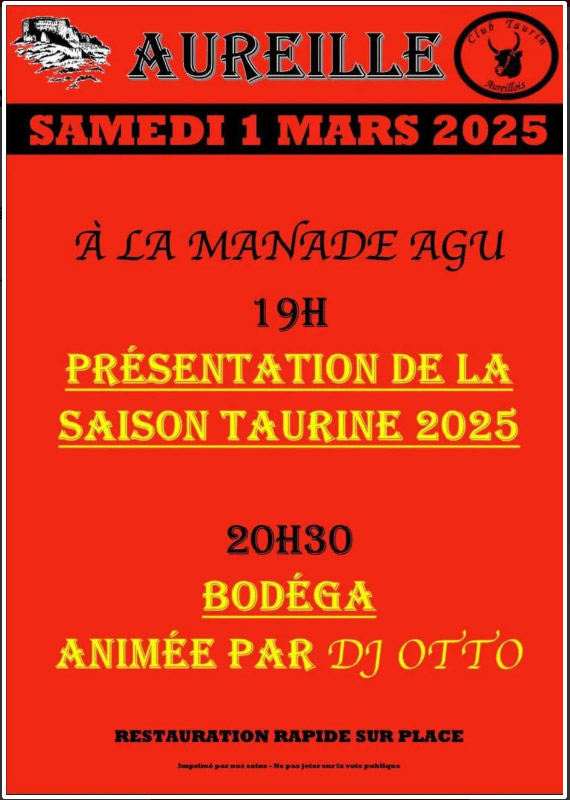 Aureille présente sa saison taurine 2025
