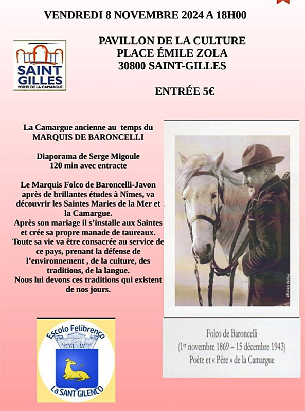 <u>Diaporama-débat :</u><br>La Camargue ancienne du temps de Baroncelli