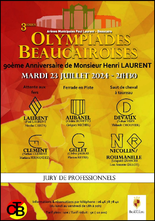 IIIèmes Olympiades Beaucairoises<br>23 juillet 2024