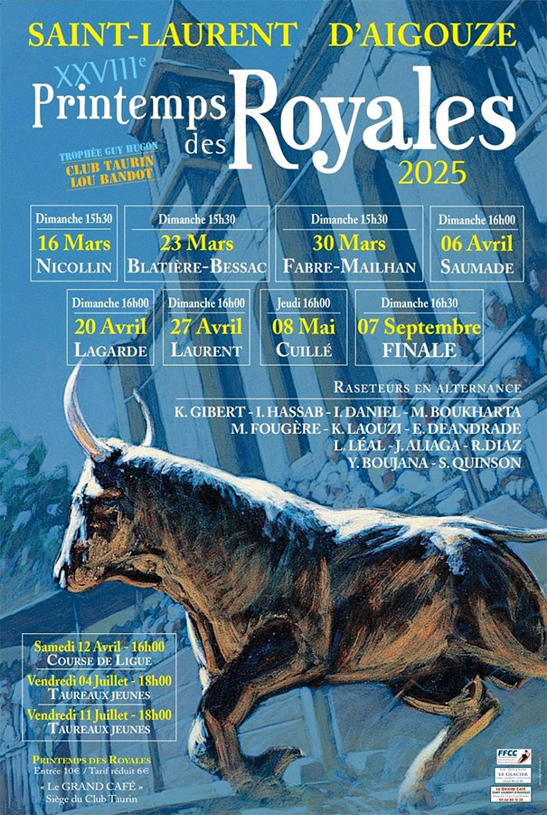 Calendrier 2025 du Printemps des Royales