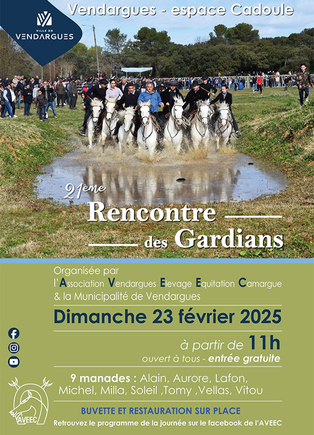 L'A.V.E.E.C. Vendargues organise :<br>la 21ème Rencontre des Gardians
