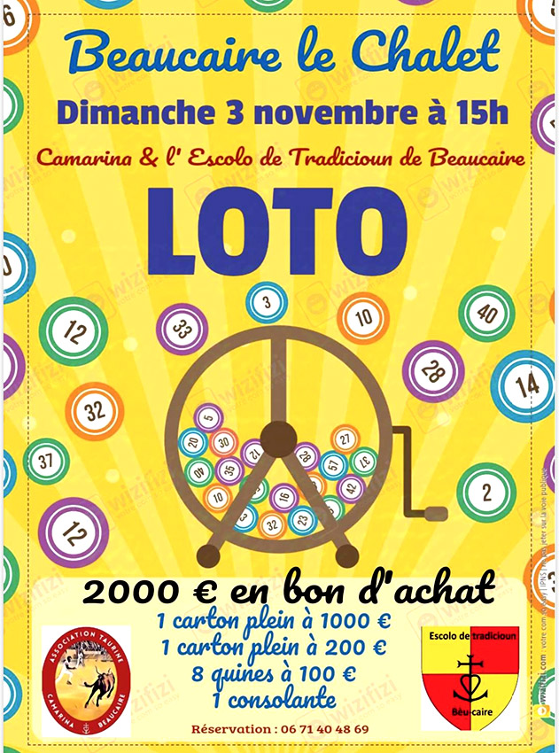 L'A.T. CAMARINA organise son Loto