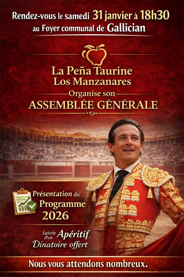 Assemblée Générale 2026 : <br>Los Manzanares - Vauvert<br>.