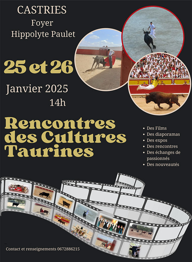 CASTRIES 2024 : XIV èmes Rencontres des Cultures Taurines<br>Programme détaillé<br>.