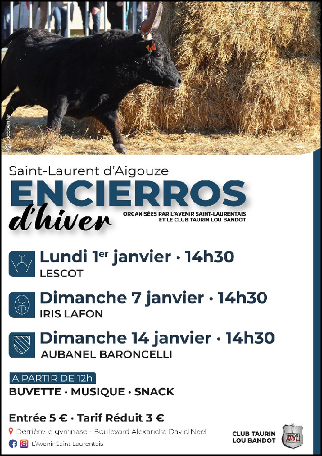 Calendrier Encierros d'Hiver 2024