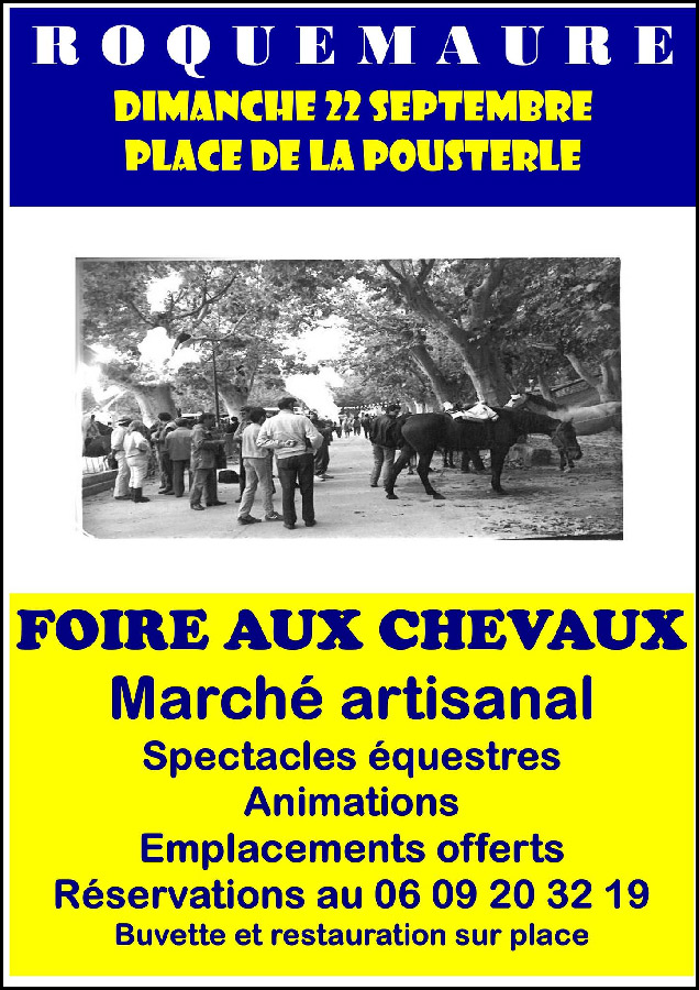 Roquemaure organise sa Foire aux Chevaux le 22 septembre 2024