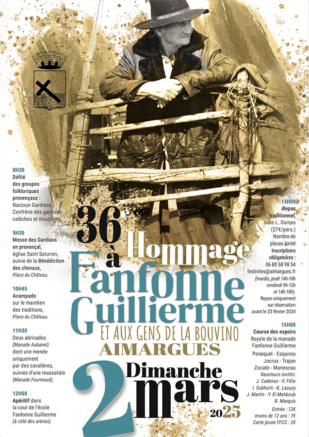 AIMARGUES :<br>36ème hommage à Fanfonne Guillierme<br>Affiche et Programme détaillé<br>.