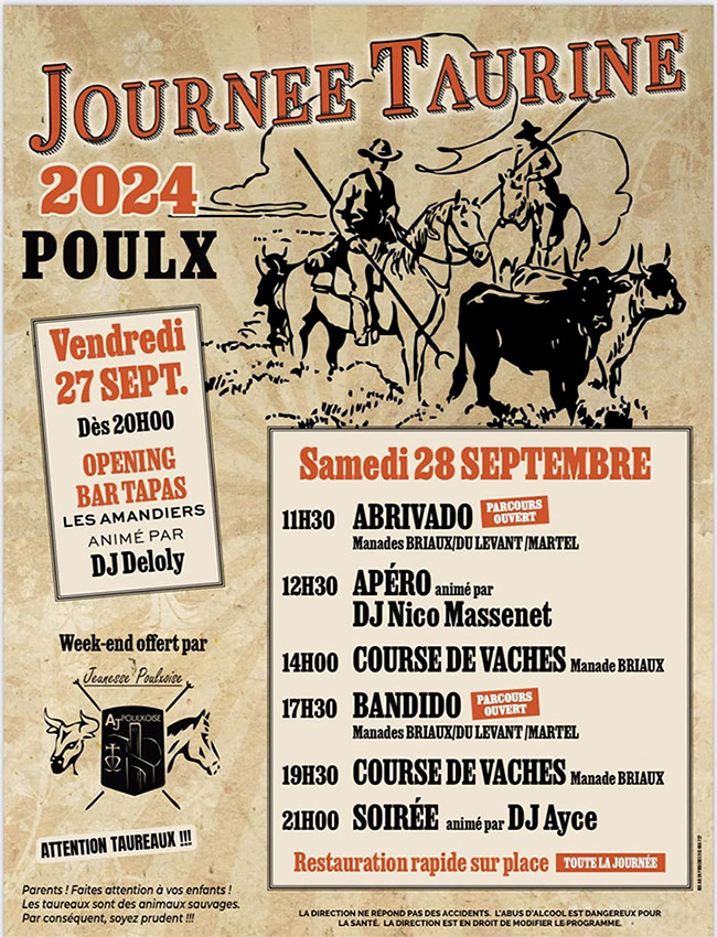 POULX :<br>La "Jeunesse Poulxoise" offre un Week-End taurin :
