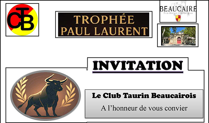 Soirée de remise du trophée <br>Paul Laurent 2025 <br>avec Le Club Taurin Beaucairois