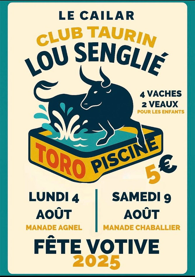 Le Cailar :<br>Le CT Lou Sanglié prépare ses 2 toro-piscine !