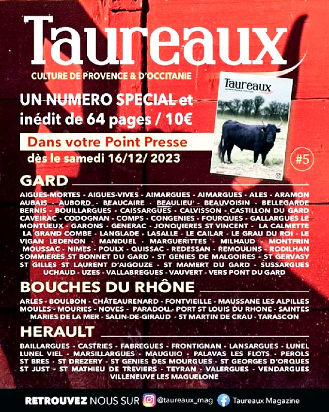 Le #5 de la revue "TAUREAUX" vient de paraître
