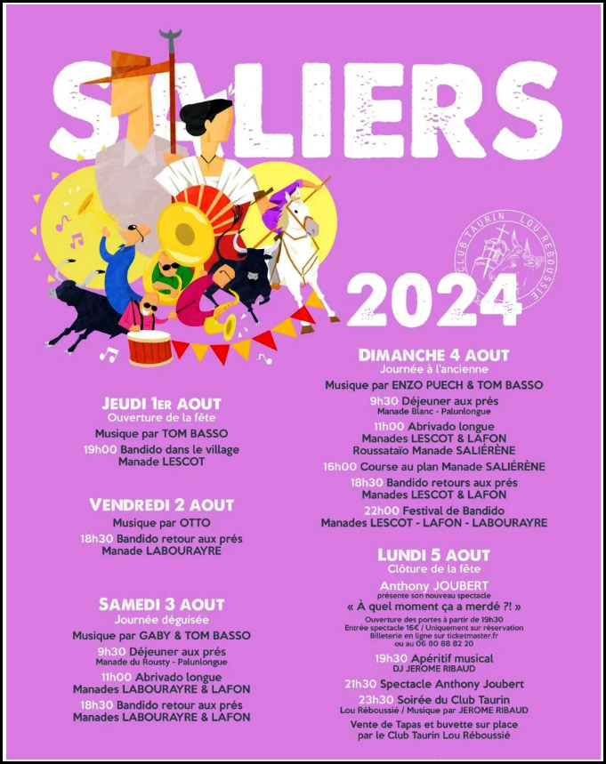 Saliers : Programme détaillé de la Voto 2024.<br>.