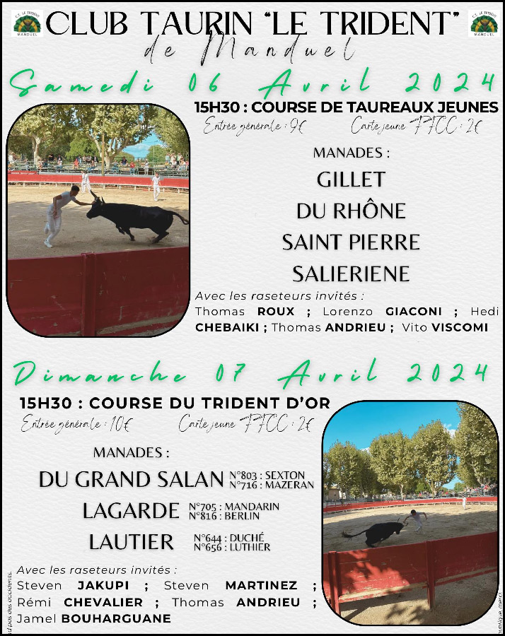 <span style="color:#FF0000;">MODIFICATIONS :</span><br>"Le Trident" de Manduel nous propose un W-E taurin :