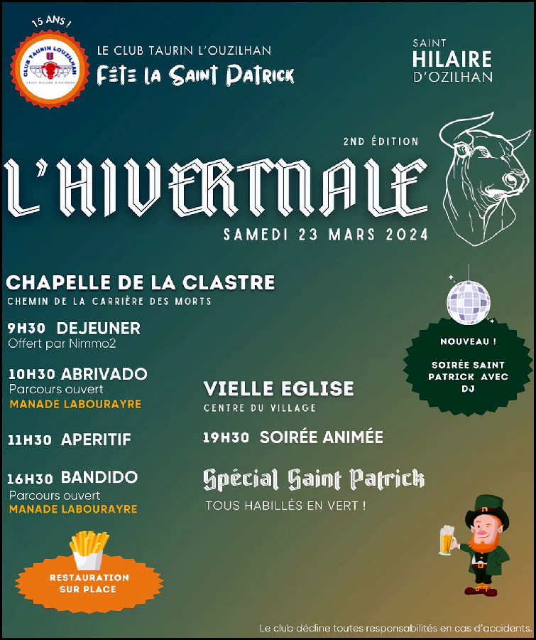 Saint-Hilaire-d'Ozilhan (30) fête la St Patrick