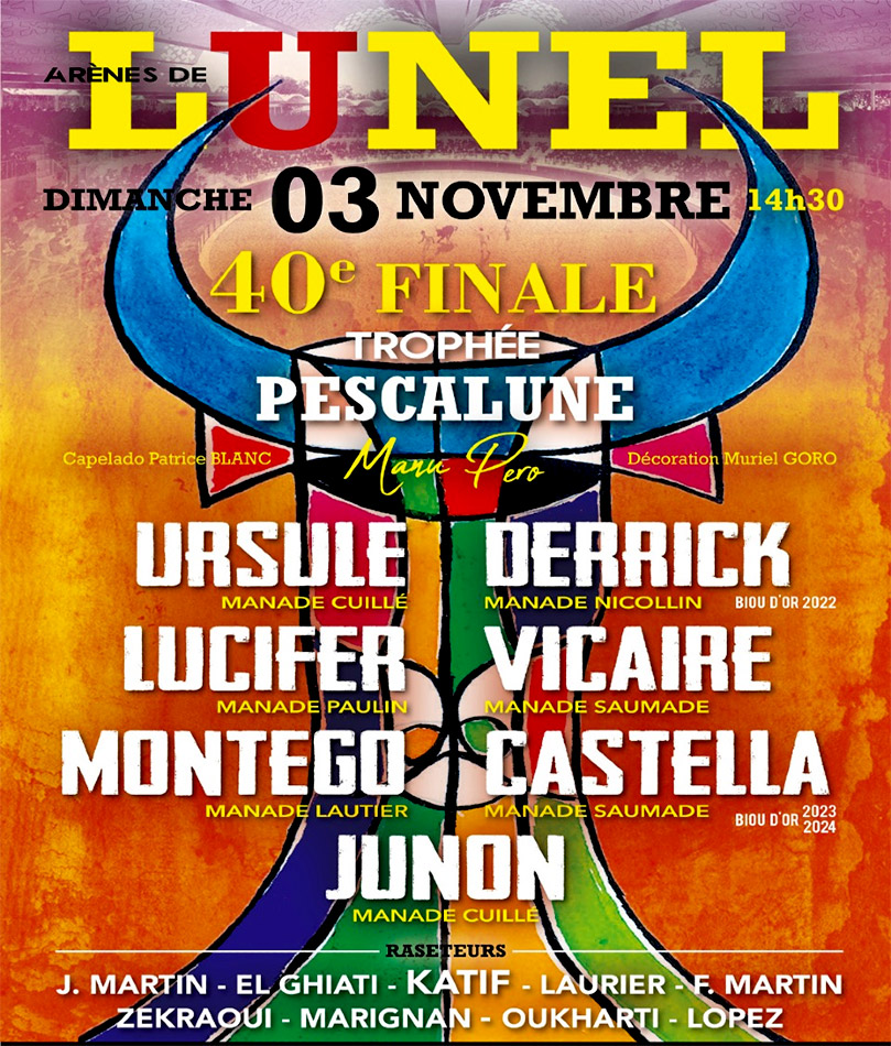 Finale du 40ème TROPHÉE PESCALUNE - MANU PERO<br> Lunel, dimanche 3 novembre 2024<br>.