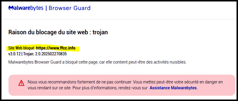 Consulter le site de la F.F.C.C. = DANGER !