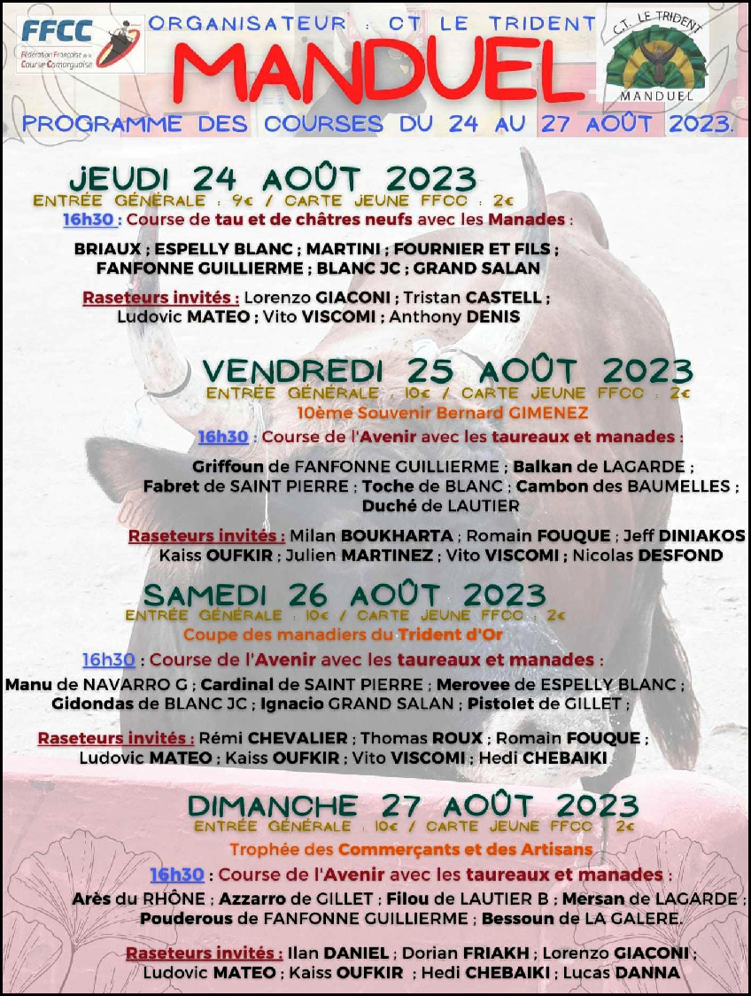 Organisées par le CT Le Trident...