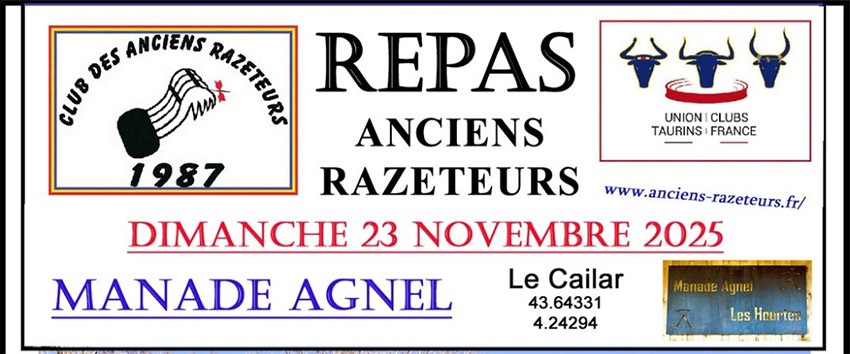 <u>2025 :</u><br>Repas annuel des "Anciens Razeteurs"
