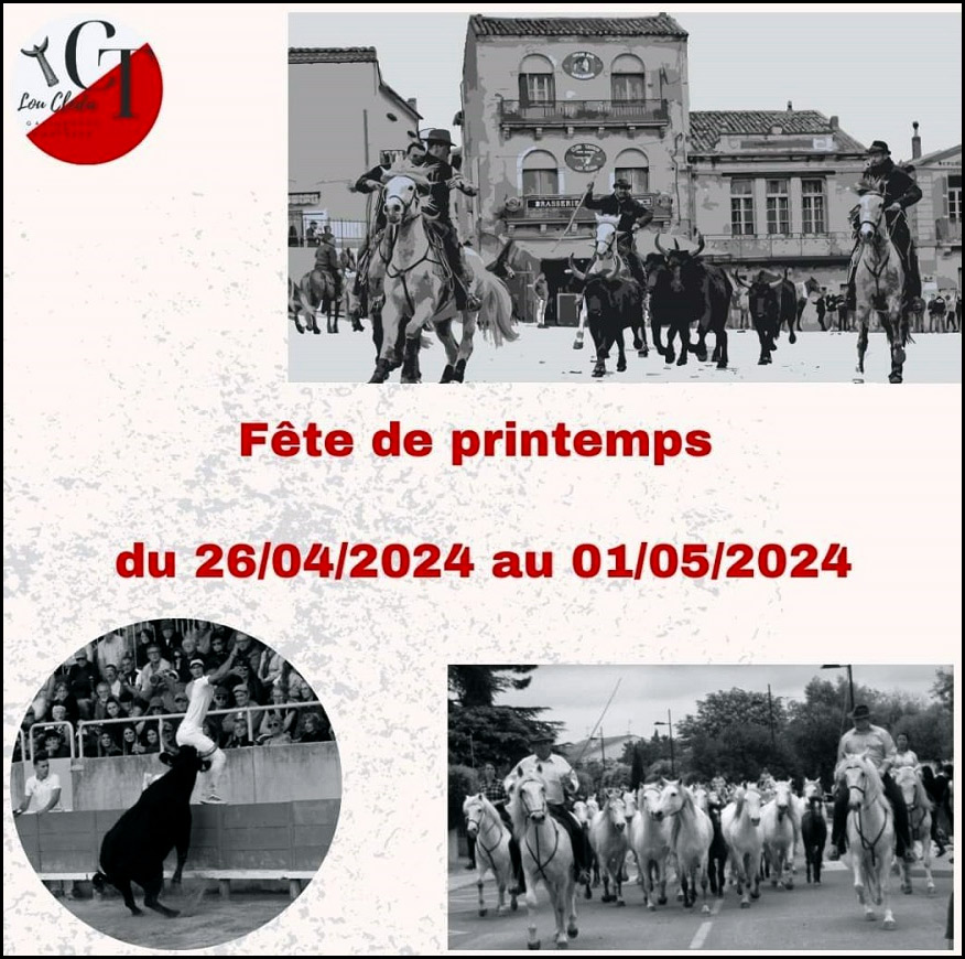 Gallargues le Montueux<br>Programme de sa Fête de Printemps du 26-04 au 1er-05 2024