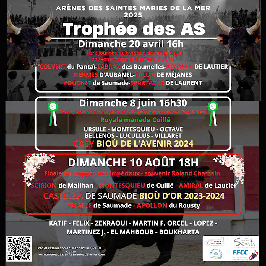 Les Saintes Maries de la Mer : <br>Calendrier des courses aux AS