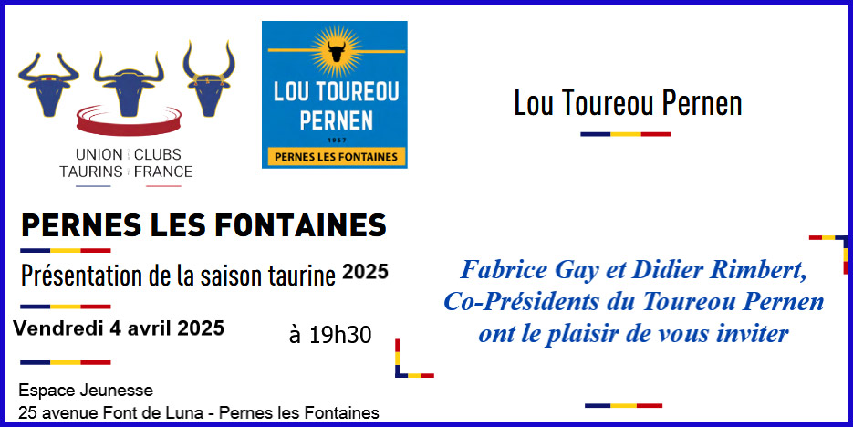 Pernes les Fontaines :<br>Présentation de la saison taurine 2025