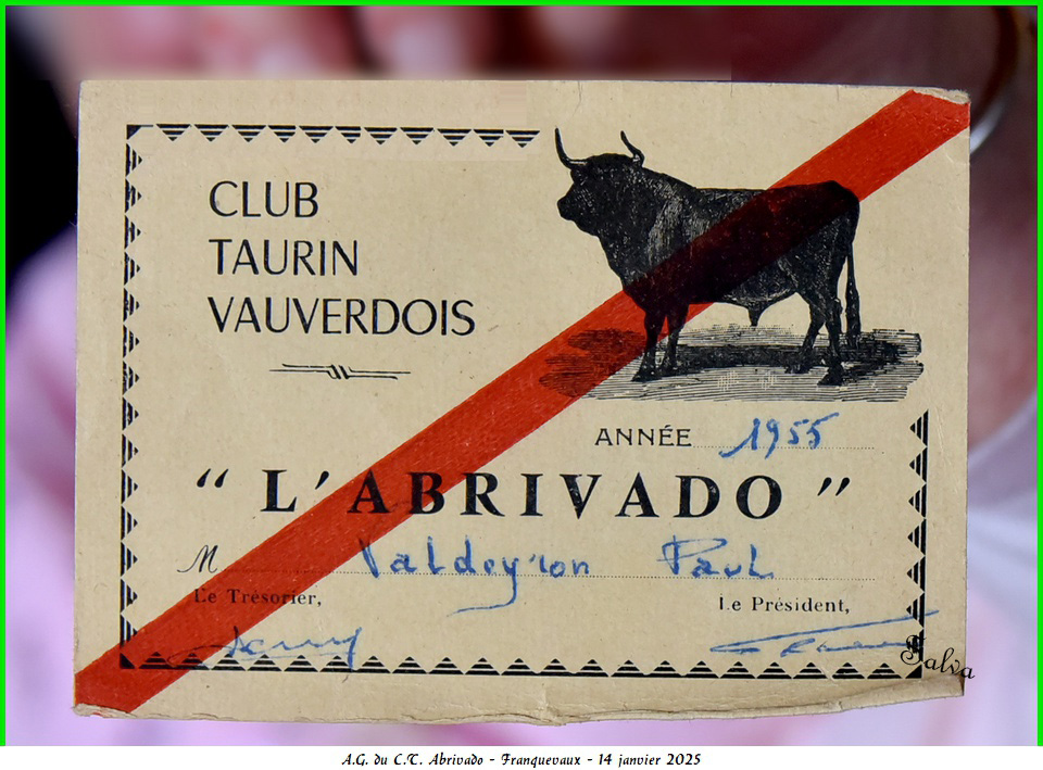 2025 :<br>La 138ème Assemblée Générale du Club Taurin "L'Abrivado" de Vauvert